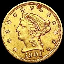 1901 $2.50 Gold Quarter Eagle LIGHTLY CIRCULATED