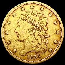 1836 $5 Gold Half Eagle LIGHTLY CIRCULATED