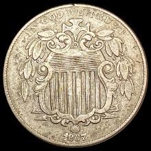 1867 Shield Nickel LIGHTLY CIRCULATED