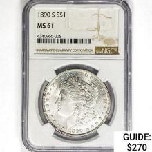 1890-S Morgan Silver Dollar NGC MS61