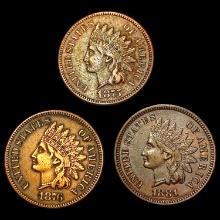 1875-1881 Indian Head Cent Lot (3) HIGH GRADE