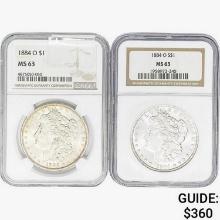 1884-O [2] Morgan Silver Dollar NGC MS63