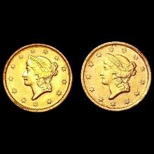 1853 Gold Dollar Lot (2) NEARLY UNCIRCULATED