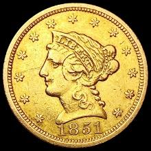 1851 $2.50 Gold Quarter Eagle LIGHTLY CIRCULATED