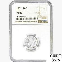 1952 Roosevelt Dime NGC PF69