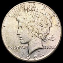 1924 S Silver Peace Dollar NEARLY UNCIRCULATED