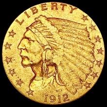 1912 $2.50 Gold Quarter Eagle LIGHTLY CIRCULATED