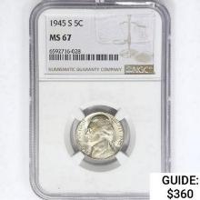 1945-S Jefferson Nickel NGC MS67