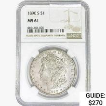 1890-S Morgan Silver Dollar NGC MS61