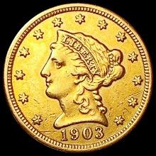 1903 $2.50 Gold Quarter Eagle CLOSELY UNCIRCULATED