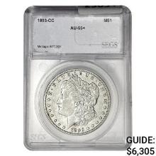 1893-CC Morgan Silver Dollar SEGS AU55+