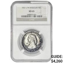 1921 Missouri Half Dollar NGC MS65 2*4