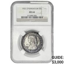 1921 Missouri Half Dollar NGC MS64 2*4