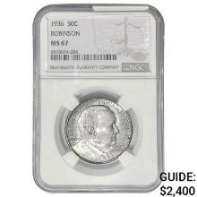 1936 Arkansas Half Dollar NGC MS67 Robinson