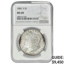 1881-S Morgan Silver Dollar NGC MS68