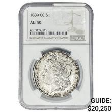 1889-CC Morgan Silver Dollar NGC AU50