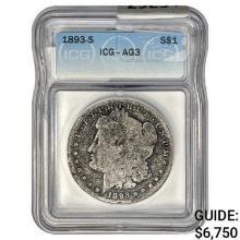 1893-S Morgan Silver Dollar ICG AG3