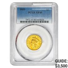 1855 $3 Gold Piece PCGS XF45