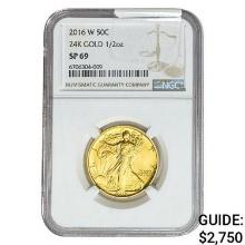 2016 24k Gold 1/2oz Half Dollar NGC SP69