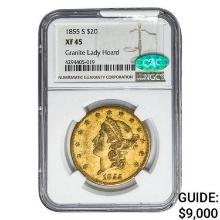 1885-S CAC $20 Gold Double Eagle NGC XF45