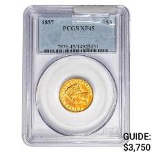 1857 $3 Gold Piece PCGS XF45