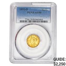 1852-O $2.50 Gold Quarter Eagle PCGS AU50