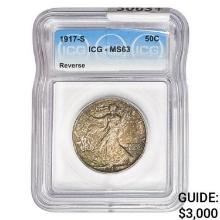 1917-S Walking Liberty Half Dollar ICG MS63 REV