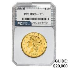 1883-S $20 Gold Double Eagle PCI MS63+ PL