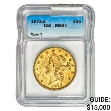 1873-S $20 Gold Double Eagle ICG MS61 Open 3