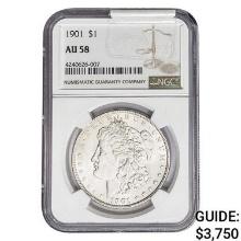 1901 Morgan Silver Dollar NGC AU58