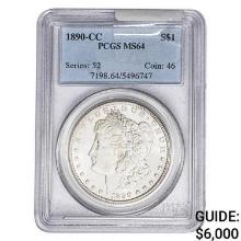 1890-CC Morgan Silver Dollar PCGS MS64