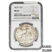 1875-S Silver Trade Dollar NGC MS61