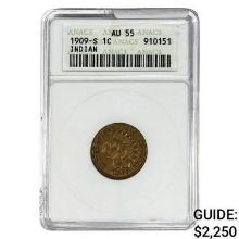 1909-S Indian Head Cent ANACS AU55