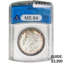 1880-O Morgan Silver Dollar ANACS MS64