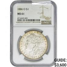 1886-O Morgan Silver Dollar NGC MS61