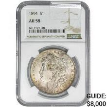 1894 Morgan Silver Dollar NGC AU58