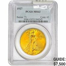 1927 $20 Gold Double Eagle PCGS MS63