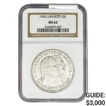 1900 Lafayette Silver Dollar NGC MS62