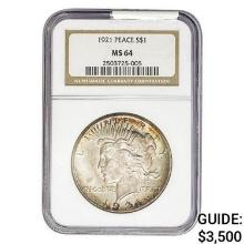 1921 Silver Peace Dollar NGC MS64