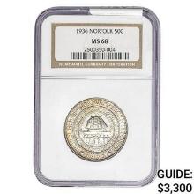 1936 Norfolk Half Dollar NGC MS68