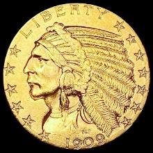 1909 D $2.50 Gold Quarter Eagle UNCIRCULATED