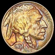 1937 D 3 Legs Buffalo Nickel CHOICE BU