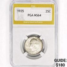 1935 Washington Silver Quarter PGA MS64