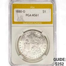 1880-O Morgan Silver Dollar PGA MS61