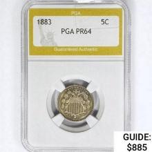 1883 Shield Nickel PGA PR64