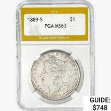 1889-S Morgan Silver Dollar PGA MS63