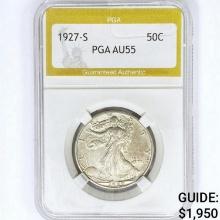 1927-S Walking Liberty Half Dollar PGA AU55