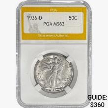 1936-D Walking Liberty Half Dollar PGA MS63