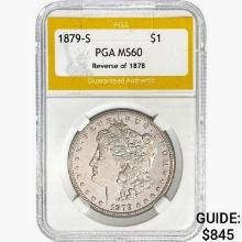 1879-S 7TF Rev 78 Morgan Silver Dollar PGA MS60