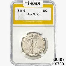 1918-S Walking Liberty Half Dollar PGA AU55